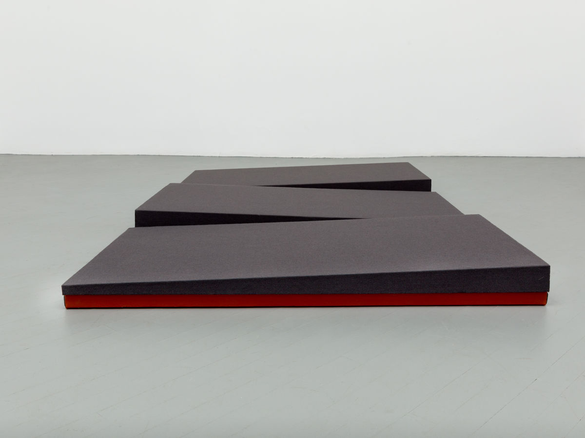 Jennie C. Jones; Wedge / crushed Cords (Charcoal and Oxide); 2020