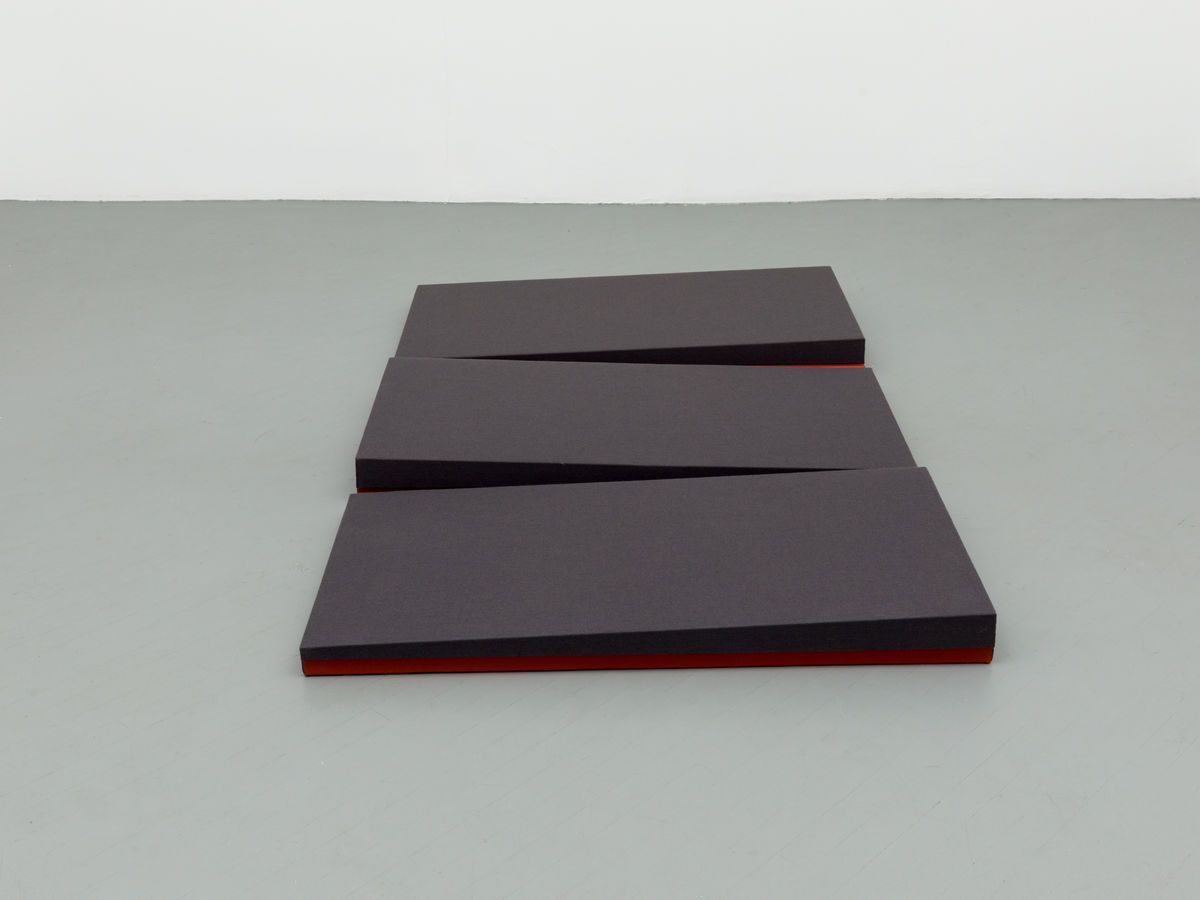 Jennie C. Jones; Wedge / crushed Cords (Charcoal and Oxide); 2020