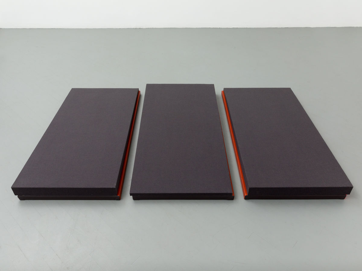Jennie C. Jones; Wedge / crushed Cords (Charcoal and Oxide); 2020