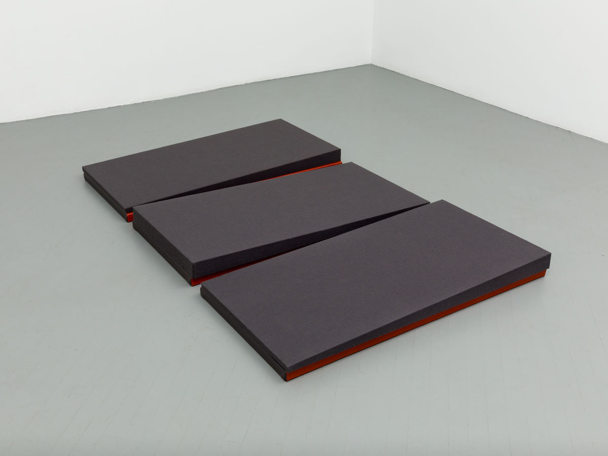Jennie C. Jones; Wedge / crushed Cords (Charcoal and Oxide); 2020