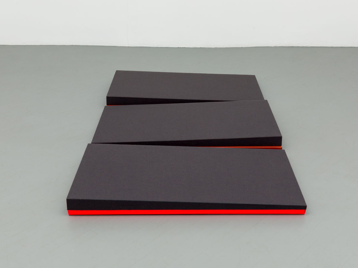 Jennie C. Jones; Wedge / crushed Cords (Charcoal and Oxide); 2020