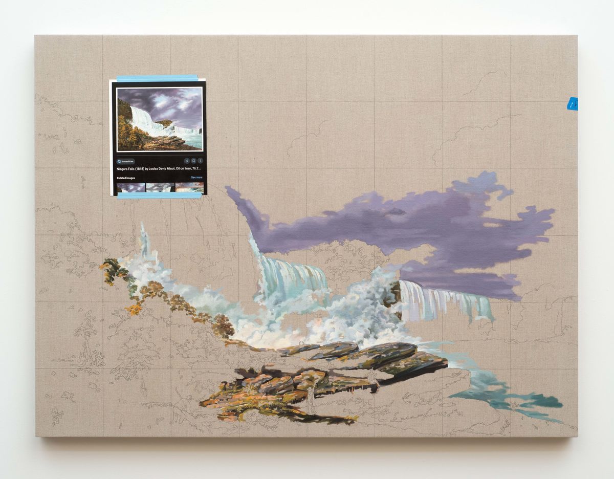 Anna Plesset; Value Study 2: Niagara Falls / Copied from a picture by Minot / 1818; 2021