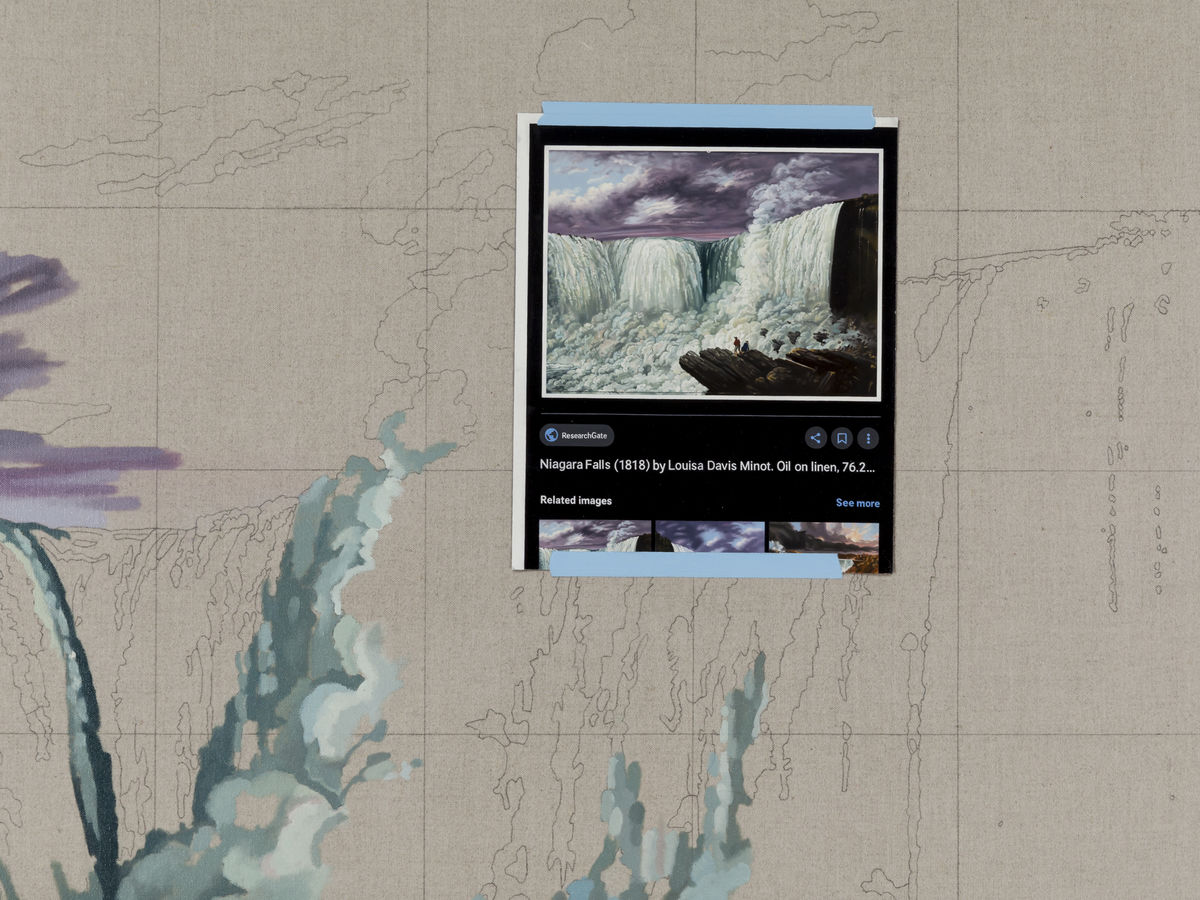 Anna Plesset; Value Study 3 : Niagara Falls /Copied from a picture by Minot /1818; 2021