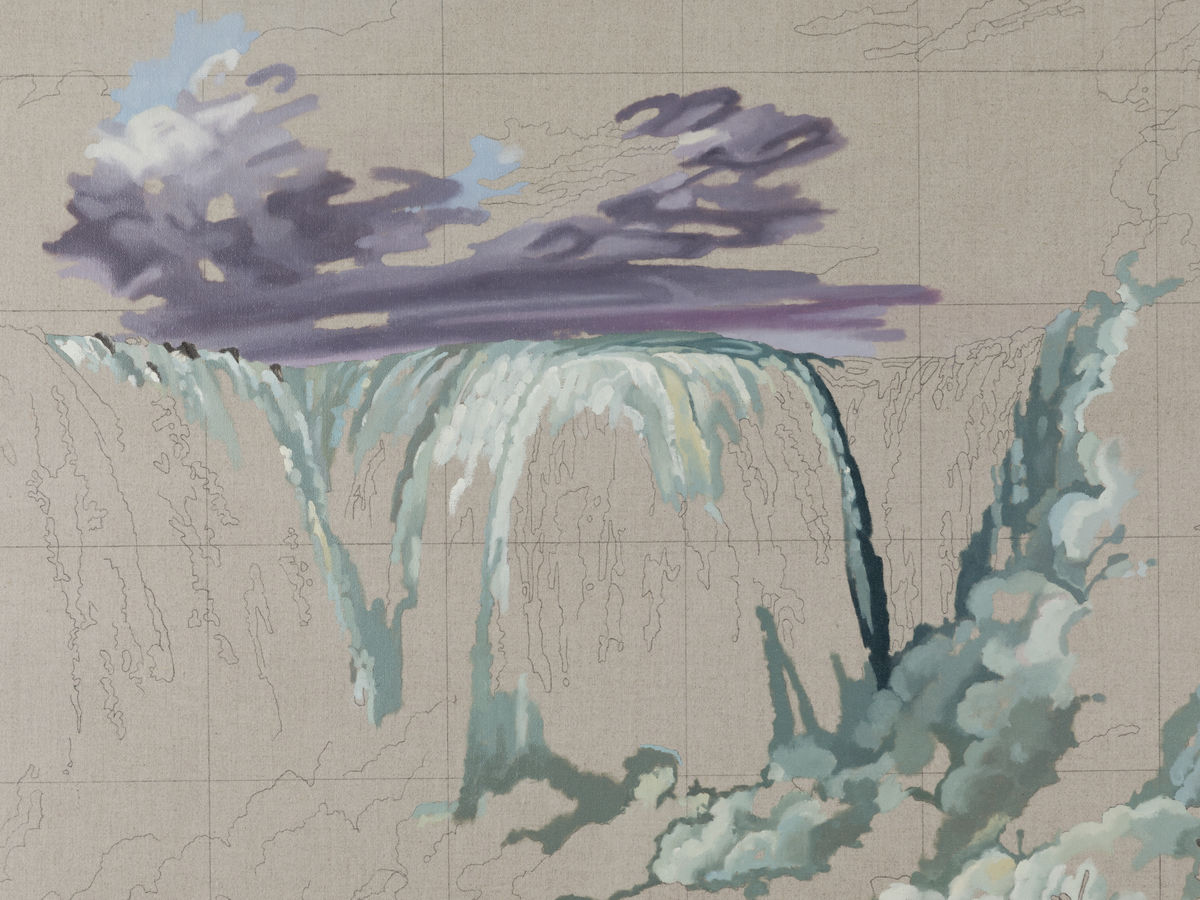 Anna Plesset; Value Study 3 : Niagara Falls /Copied from a picture by Minot /1818; 2021