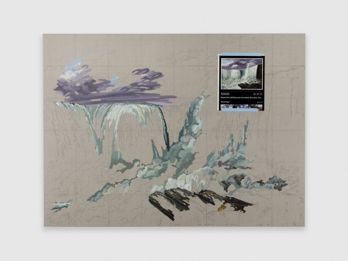 Anna Plesset; Value Study 3 : Niagara Falls /Copied from a picture by Minot /1818; 2021